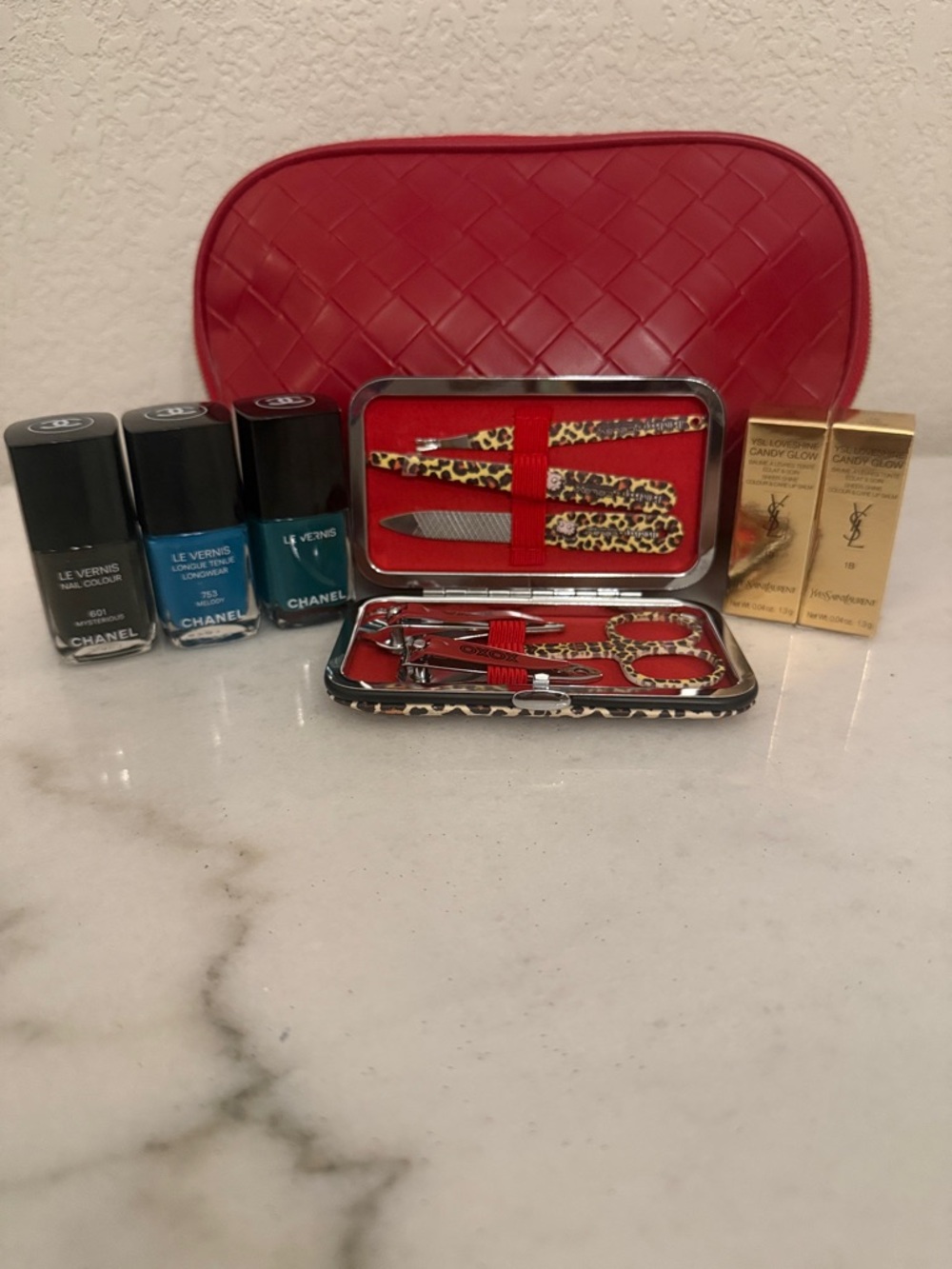 Chanel + YSL Luxe Beauty Bundle Manicure Set w/Tinted Mini Butter Balms & Case
